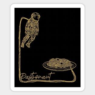 Pastronaut. An astronaut getting his oxygen from a plate of spaghetti pasta. Magnet